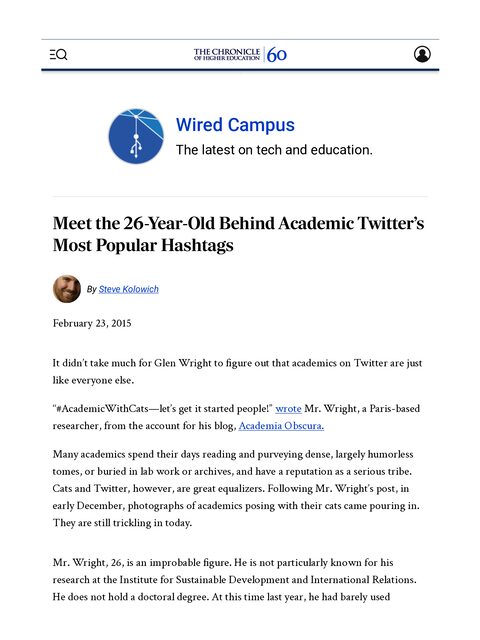 Cover image for Meet the 26-Year-Old Behind Academic Twitter’s Most Popular Hashtags